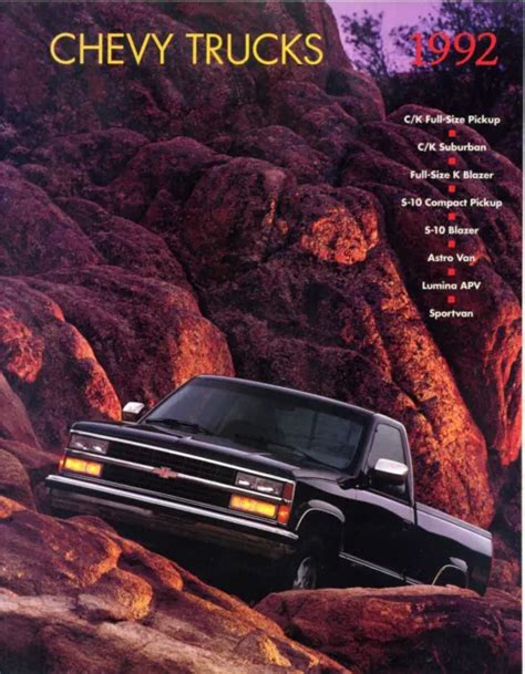 Chevrolet Trucks 1992 Dealer Brochure Blazer Suburban S 10 Pickup