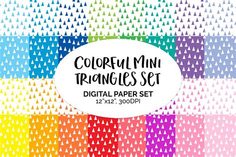 digital-rainbow-colors-mini-triangles-scrapbook-paper-set-etsy-digital-scrapbooking,-digital