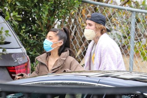 Ariana Grande With Hailey Bieber Out In Brentwood Gotceleb