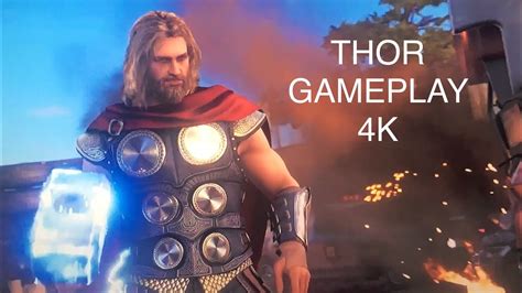 Marvel Avengers Game Thor Gameplay Demo 4k Youtube