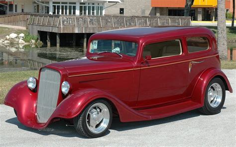 1934 Chevrolet Sedan Vicky Hotrod Streetrod Hot Rod Street Red Usa