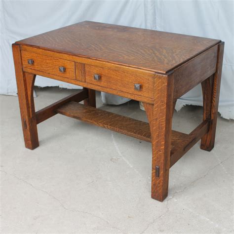 Bargain Johns Antiques Mission Oak Library Table Desk Made By