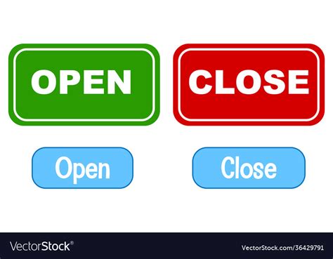 Opposite Words With Open And Close Royalty Free Vector Image