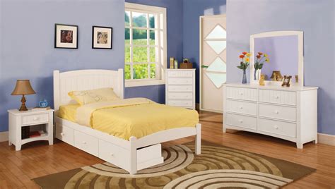 Each piece is crafted from solid pine. Caren White Twin Bedroom Set | Las Vegas Furniture Store ...
