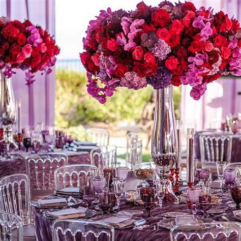 Purple Mixed With Red With Purple Linen And Acrylic Chairs Purple