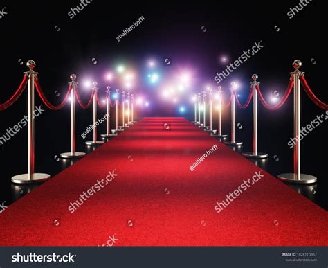 Classic Red Carpet Flash Flare 3d Stock Illustration 1028110357