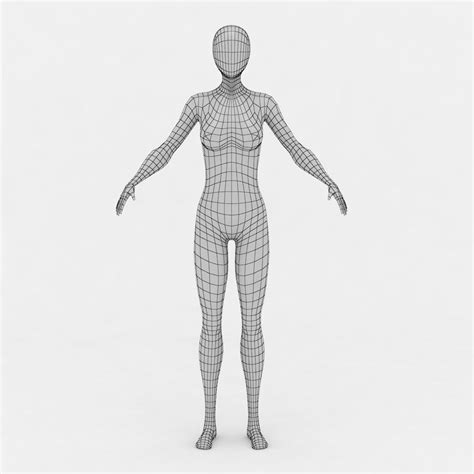 3d model female body base mesh 3d model vr ar low poly cgtrader gambaran
