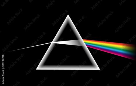Rainbow Light Prism Optical Glass Pyramid With Visible Spectrum Wave