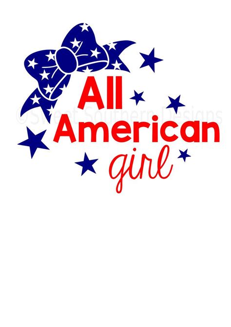 All American Girl Fourth Of July Svg Clip Art Art And Collectibles