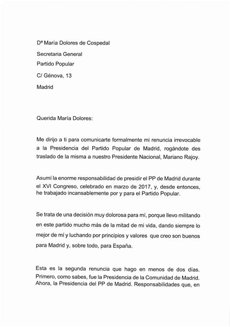 Ejemplos Carta De Renuncia España Mary Kendrick Ejemplo De Carta