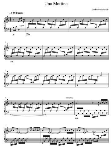 Hier biete ich einfache klaviernoten* für anfänger zum download an. Ich brauche die Noten von Una Mattina? (Musik ...