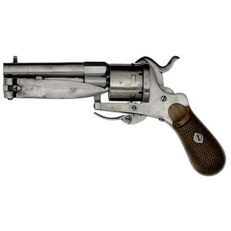 Belgian Pinfire Revolver With Folding Knife Blade Cowan
