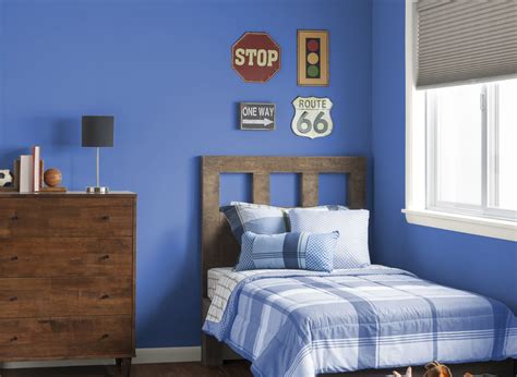 Bedroom In Bright Cornflower Blue Blue Bedroom Walls Blue Boys