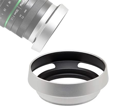 Fotasy 49mm Silver Metal Vented Curved Lens Hood 49mm