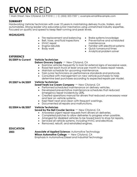 Sample resume for an auto mechanic. Automotive Mechanic Resume Example | IPASPHOTO