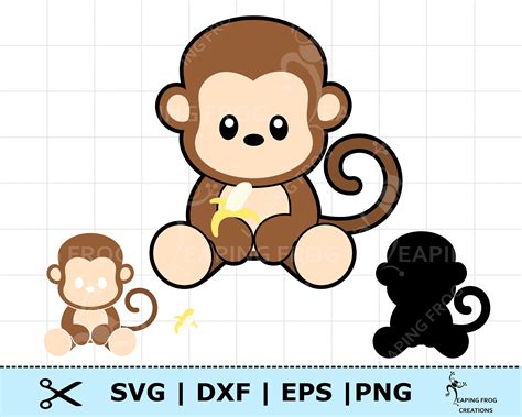 Monkey Svg Silhouette Animal Svg Cricut Cut Files Jungle Svg