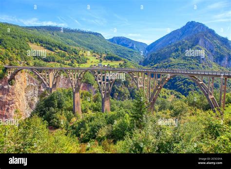 Scenery Of Durdevica Tara Bridge In Montenegro Stock Photo Alamy