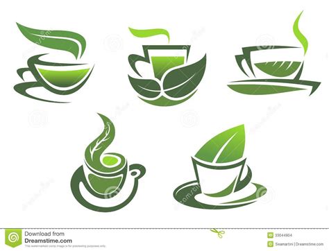 Green Tea Symbols And Emblems Stock Vector Illustration Of Cafe