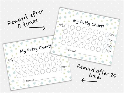 Printable Potty Training Chart Toddler Potty Chart For Girls And Boys