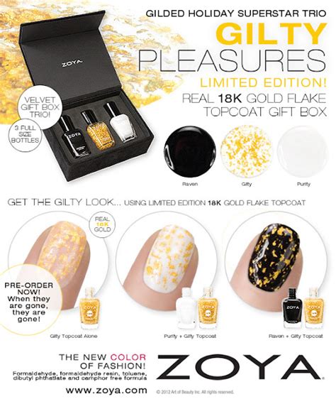 zoya gilty pleasures trio t box with 18k gold flakie pointless cafe