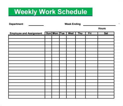 Employee Work Schedule Template Pdf Work Schedule 11 Free Word