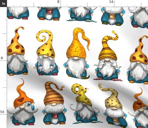 Different Gnomes Fabric Spoonflower