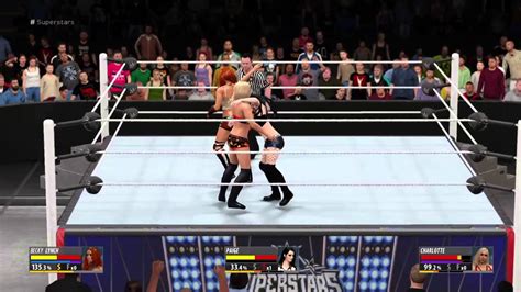Charlotte sent becky out to the floor after an attempt at the disarmer early. WWE 2K16 Superstars Paige vs Becky Lynch vs Charlotte ...