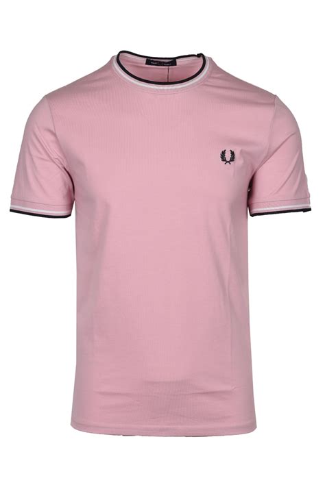 Fred Perry Twin Tipped T Shirt Chalky Pink M1588