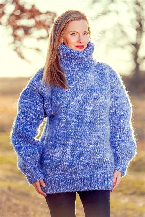 Thick blue white wool sweater SuperTanya in 2020 | Sweaters, Wool sweaters, Thick sweaters