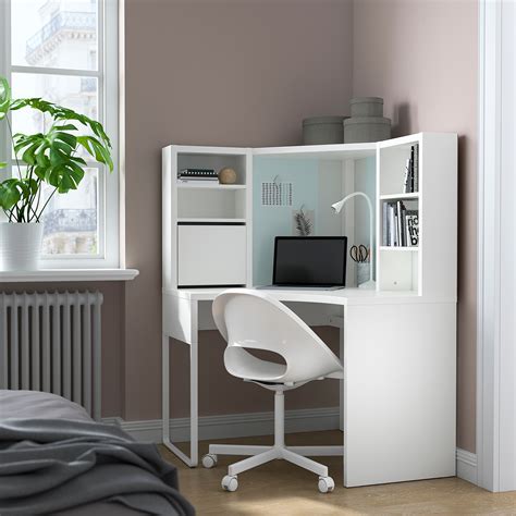 Buy Micke Corner Workstation White 100x142 Cm Online Qatar Ikea