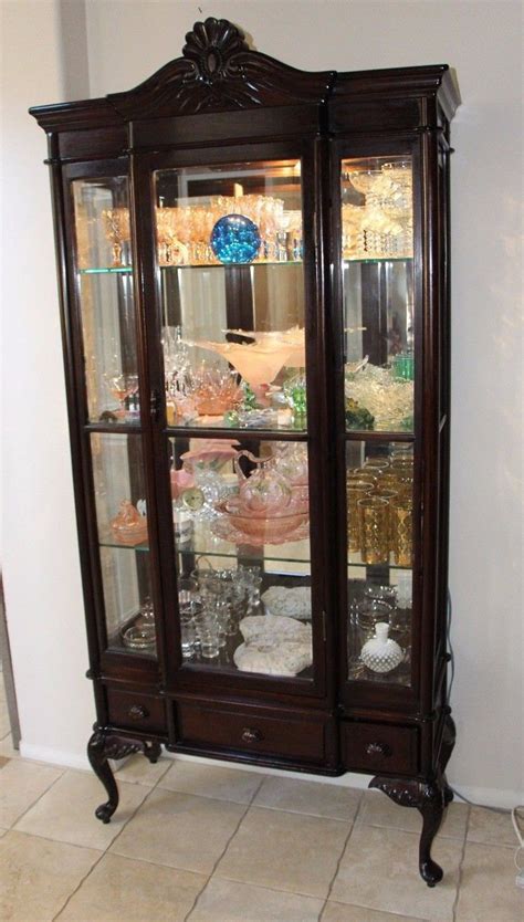 My daughter needed a cabinet for her breyer horses so i needed to get to work. Antique Rare Queen Anne Display Curio China Cabinet Beveled
