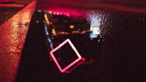 Download Wallpaper 3840x2160 Street Neon Puddle Reflection Night 4k