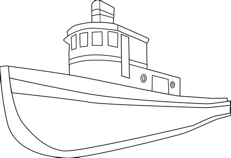 Free Black And White Boat Clipart Picture