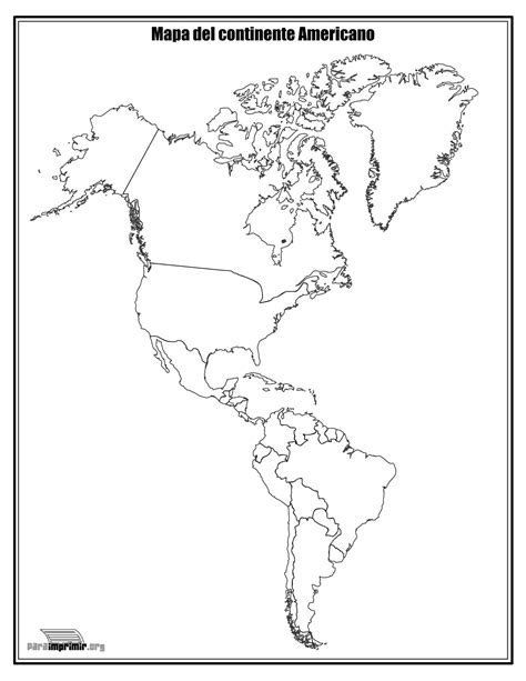 Mapa Del Continente Americano Sin Nombres Para Imprimir