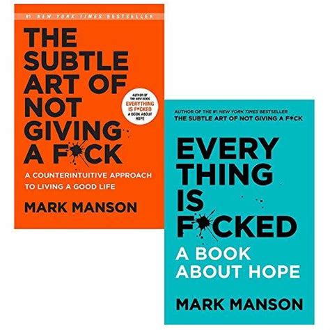 2 books collection set the subtle art of not giving a f ck and everything is f cked by mark