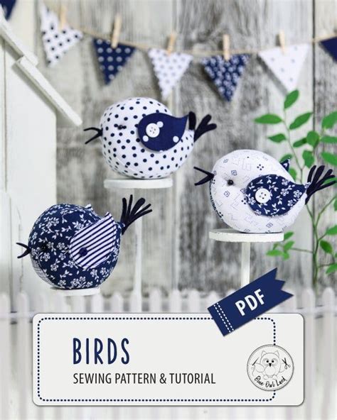 Birds Sewing Pattern And Tutorial Pdf Sewing Pattern Instant Download