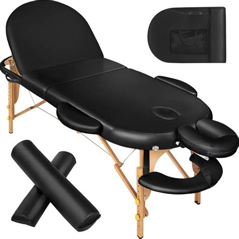 Tectake Table De Massage Portable Pliante à 3 Zones Confortable Pliable Et Réglable En Hauteur