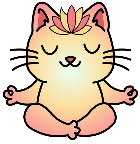Cute Kitty Cat Meditation Yoga 21187694 Png