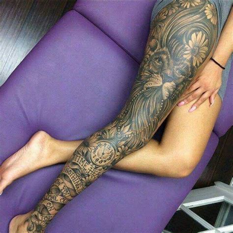 jambe entière leg tattoos women leg sleeve tattoo full leg tattoos