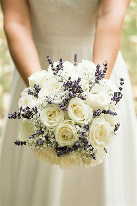 My Wedding Bouquet With Lavender And White Roses 💐 White Rose Wedding