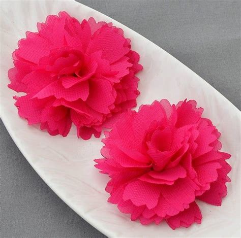 6 Fuchsia Hot Pink Chiffon Flower Soft Chiffon Fabric Silk Etsy
