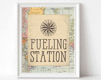 Fueling Station Sign Travel Compass Around The World Party Sign Baby Shower Decorations