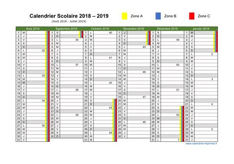 Calendrier Scolaire 2019 Imprimer Accynical