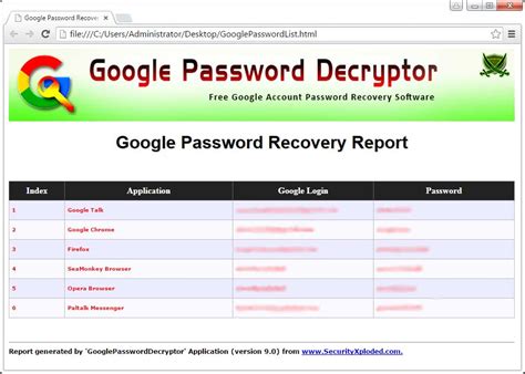 Changing your password is an important step in online security. Exported Google Accounts to HTML