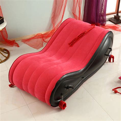 Red Inflatable Sex Sofa Furniture 440lb Load Carrying Capacity Ep Pvc