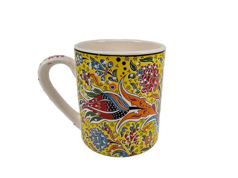 Handmade Hand Painted Turkish Floral Ceramic Mug Coffee Mug Etsy