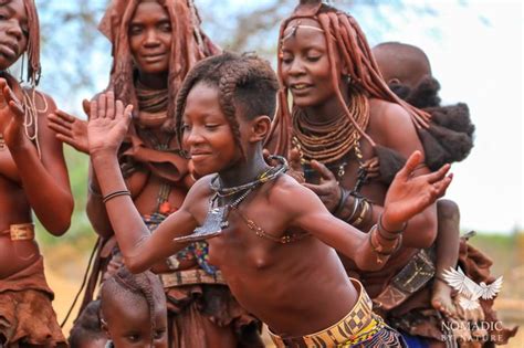A Young Himba Girl Dancing Ondjongo Namibia Himba People Himba Girl African People