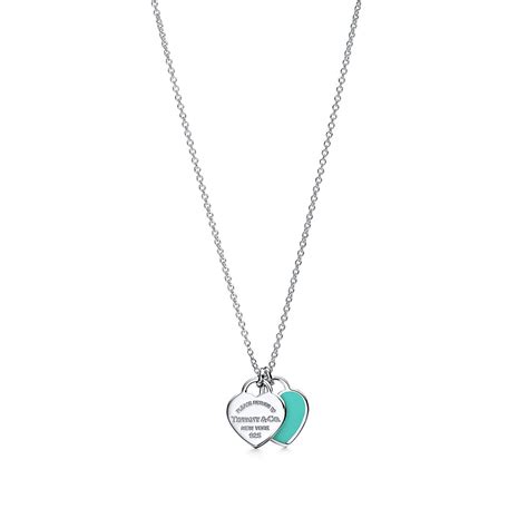 Return To Tiffany™ Mini Double Heart Tag Pendant In Silver With Tiffany