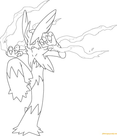 How to make pokemon coloring pages for free? Mega Blaziken From Pokemon Coloring Pages - Cartoons ...