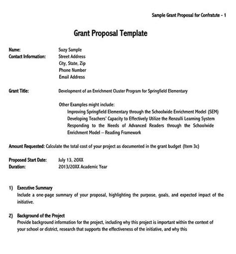 25 Free Grant Proposal Templates And Examples